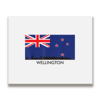 Wellington Skyline New Zealand Flag T Shirt Metal Print Horizontal | Artistshot