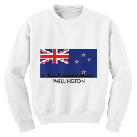 Wellington Skyline New Zealand Flag T Shirt Youth Sweatshirt | Artistshot