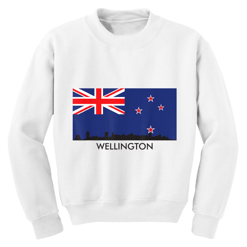 Wellington Skyline New Zealand Flag T Shirt Youth Sweatshirt | Artistshot