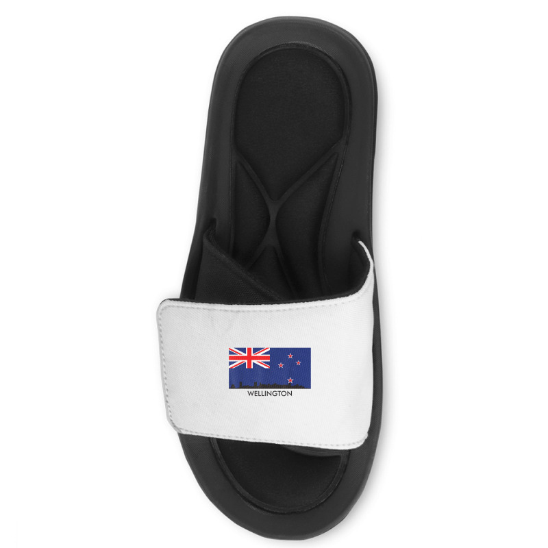 Wellington Skyline New Zealand Flag T Shirt Slide Sandal | Artistshot