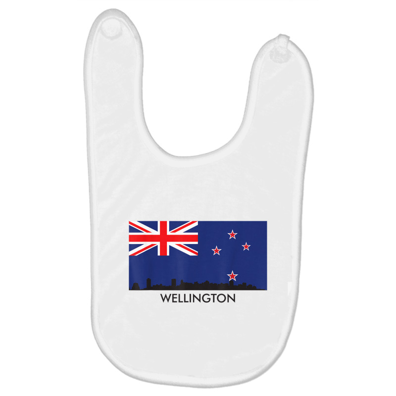 Wellington Skyline New Zealand Flag T Shirt Baby Bibs | Artistshot