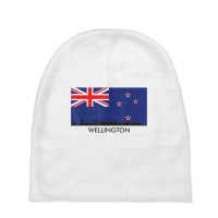 Wellington Skyline New Zealand Flag T Shirt Baby Beanies | Artistshot