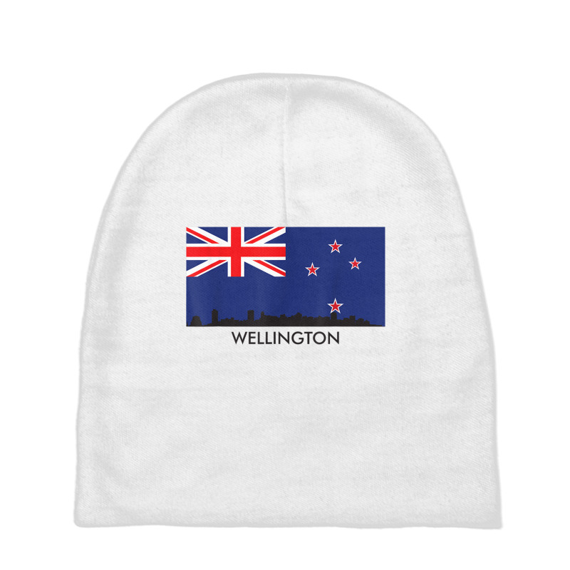 Wellington Skyline New Zealand Flag T Shirt Baby Beanies | Artistshot