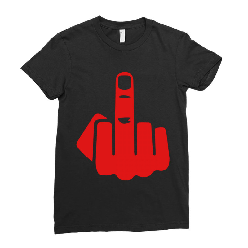 Middle Finger Ladies Fitted T-Shirt by zakiasalsabila | Artistshot