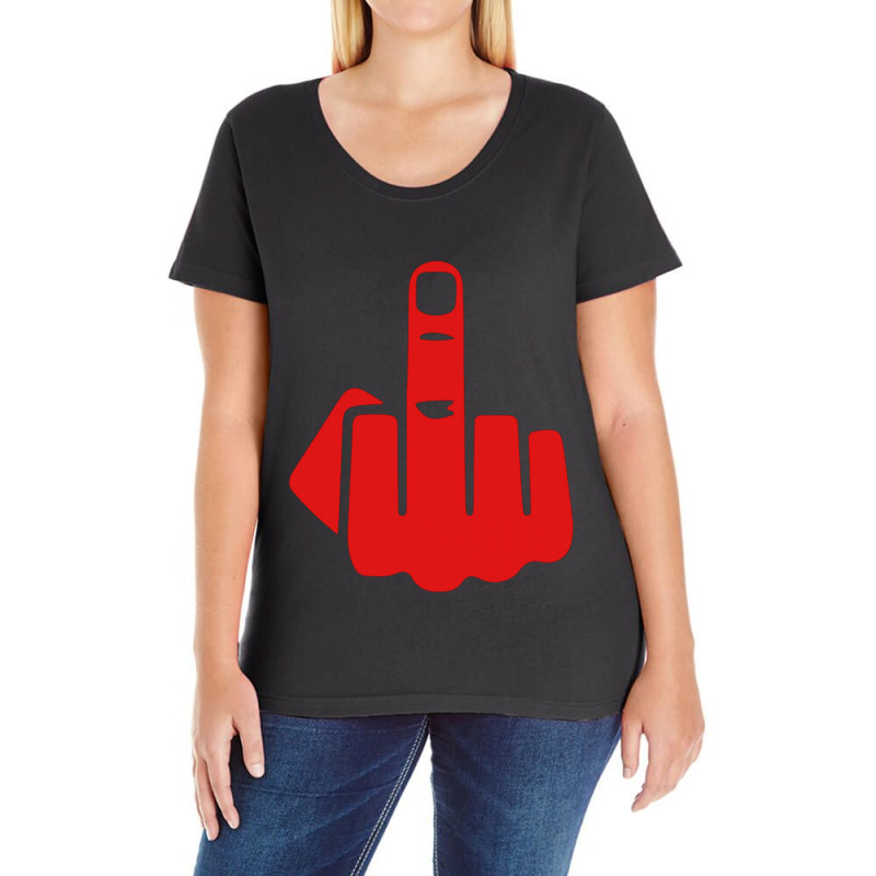 Middle Finger Ladies Curvy T-Shirt by zakiasalsabila | Artistshot