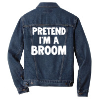 Pretend I M A Broom Funny Halloween Costume Humor Men Denim Jacket | Artistshot