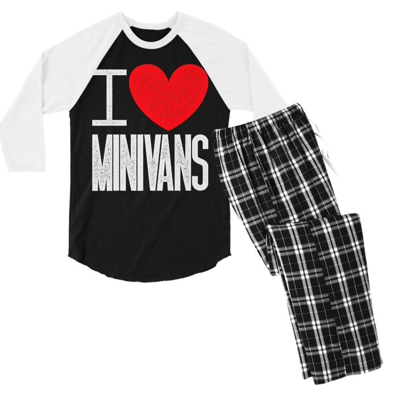 I Love Minivans   Heart Mini Van Funny Parent Mom Dad Premium T Shirt Men's 3/4 Sleeve Pajama Set by cm-arts | Artistshot