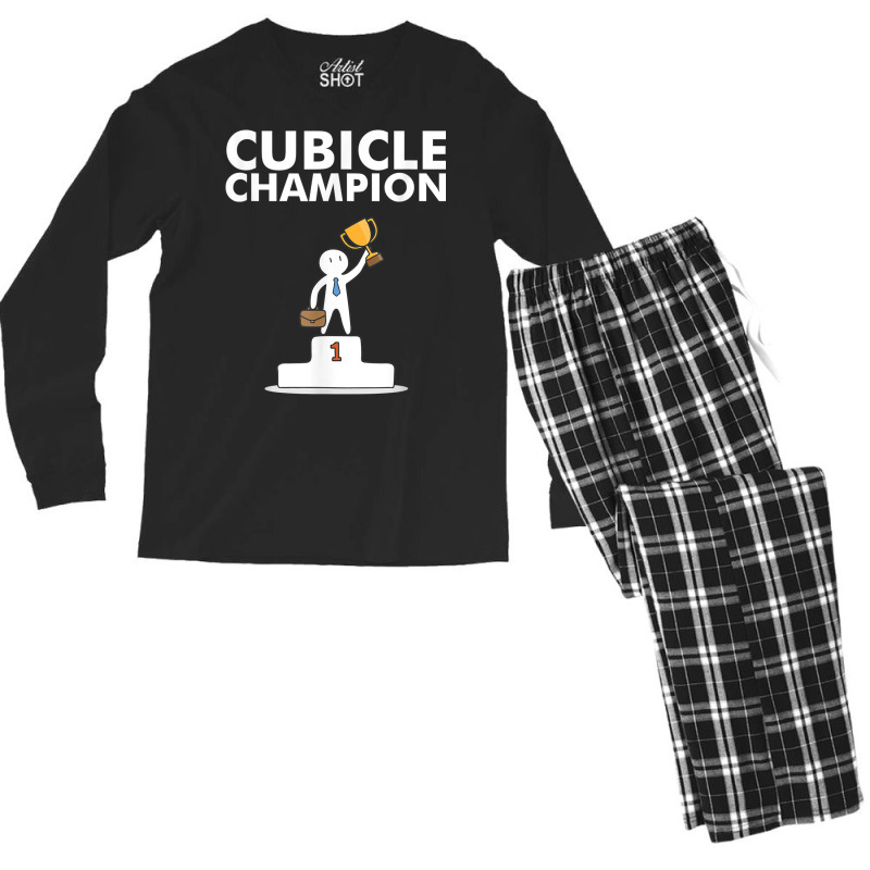 Cubicle Champion Funny T Shirt For Office Cubicle Dwellers Men's Long Sleeve Pajama Set | Artistshot