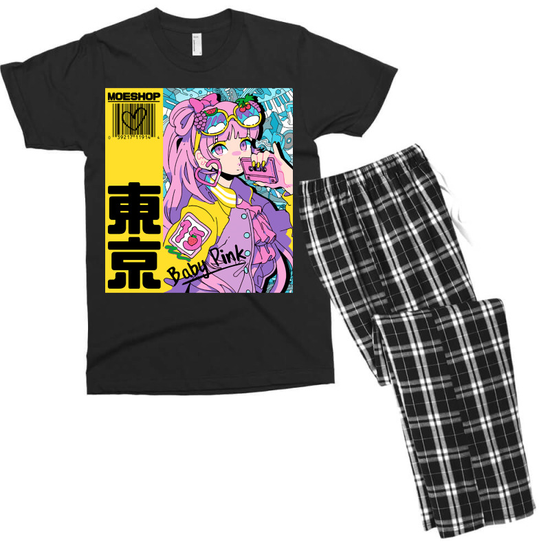 Anime Girl Pink Men's T-shirt Pajama Set by King Davila | Artistshot