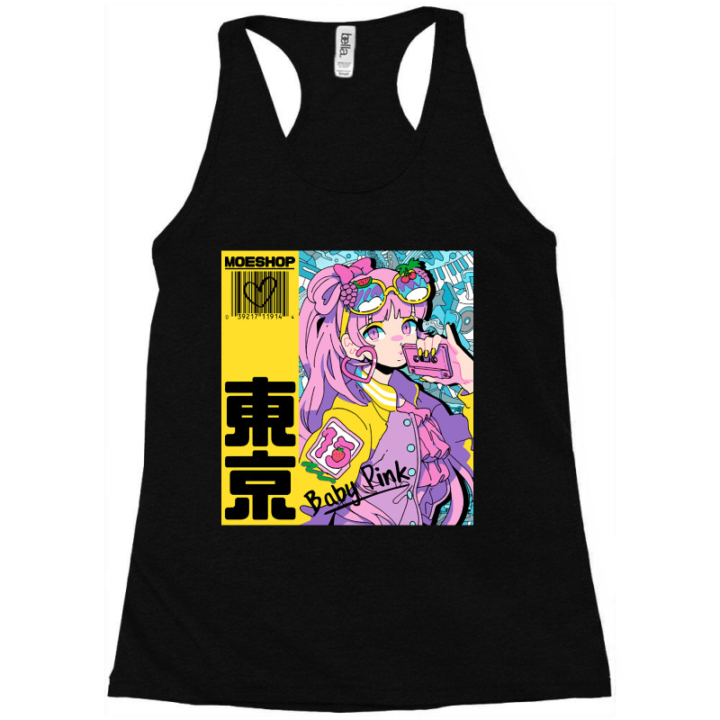 Anime Girl Pink Racerback Tank by King Davila | Artistshot