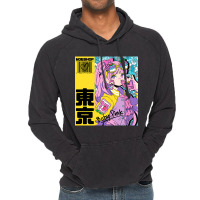 Anime Girl Pink Vintage Hoodie | Artistshot