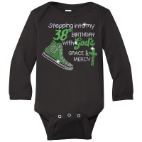 Stepping Into My 38th Birthday With God Bling Rhinestone T Shirt Long Sleeve Baby Bodysuit | Artistshot