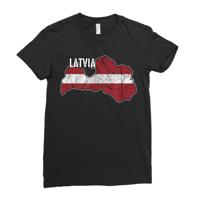 Vintage Patriotic Letts Latvians Pride Latvia Flag Ladies Fitted T-Shirt by MarthaKartchner | Artistshot