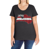 Vintage Patriotic Letts Latvians Pride Latvia Flag Ladies Curvy T-shirt | Artistshot