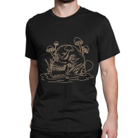 Skull Mushroom Morel Mycologist Goth Mushroom Skeleton Classic T-shirt | Artistshot