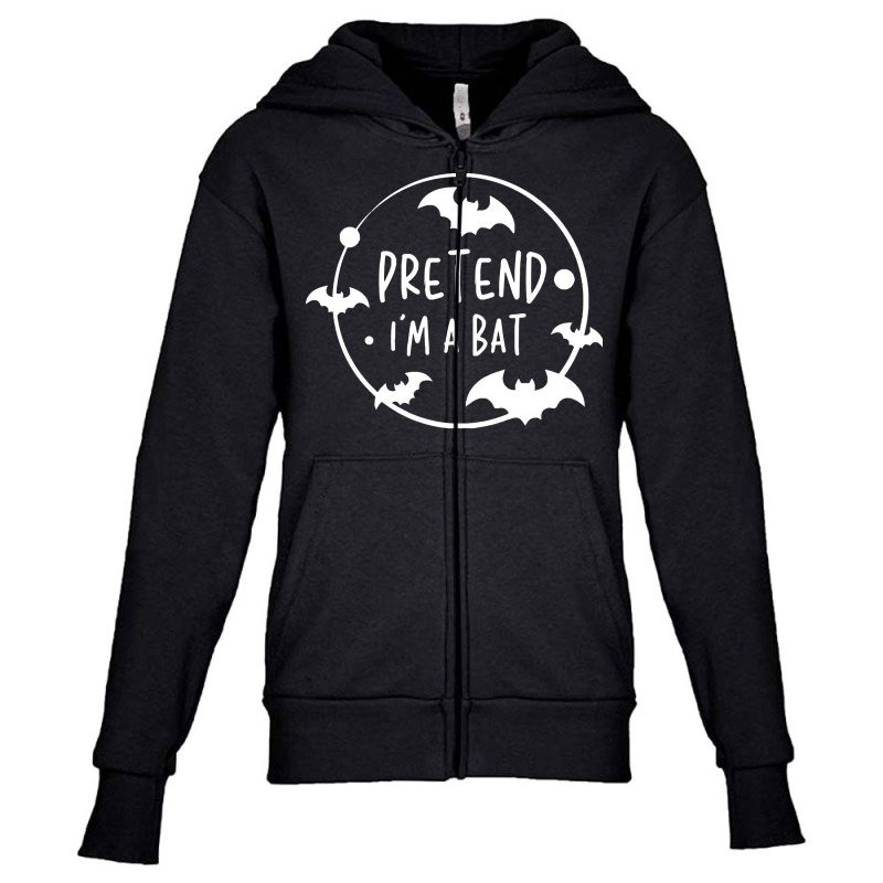 Lazy Halloween Costume T  Shirt Pretend I'm A Bat Lazy Halloween Costu Youth Zipper Hoodie | Artistshot