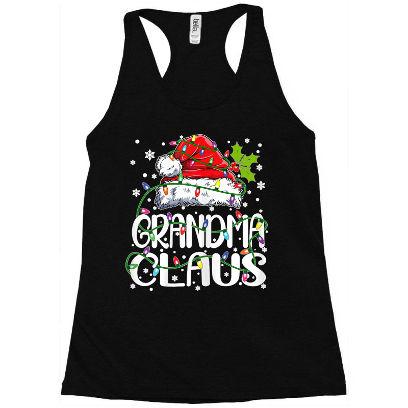 Womens Grandma Claus Christmas Lights Pajama Family Matching Racerback Tank by MICHAELFRANCISSMITH | Artistshot