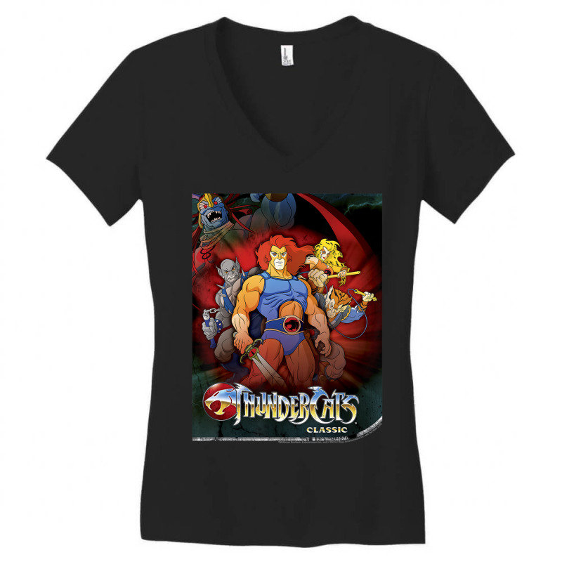 Thundercats Classic Group Shot Poster Women's V-neck T-shirt | Artistshot