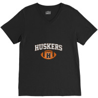 Huskers Football   Halloween V-neck Tee | Artistshot