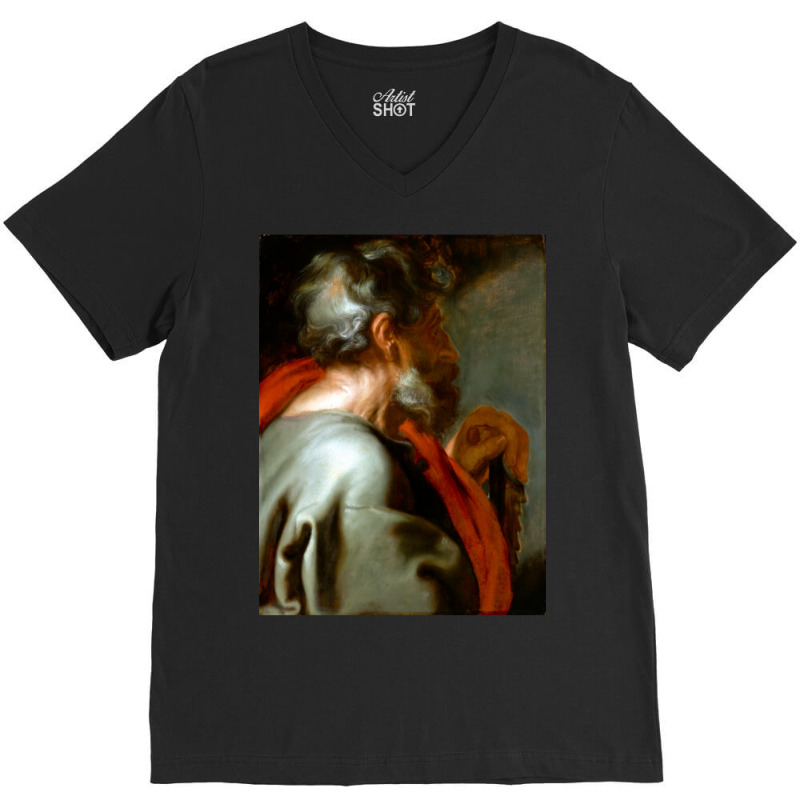 Anthony Van Dyck The Apostle Simon V-neck Tee | Artistshot