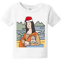 Mona Lisa Holding Cat Christmas Pajama Art Work Painting Sweatshirt Baby Tee | Artistshot