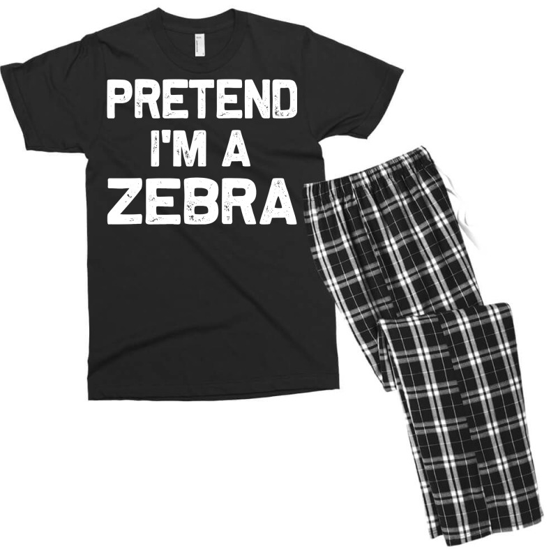 Pretend I M A Zebra Funny Halloween Party Costume Gifts Men's T-shirt Pajama Set | Artistshot