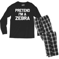 Pretend I M A Zebra Funny Halloween Party Costume Gifts Men's Long Sleeve Pajama Set | Artistshot