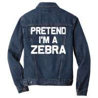 Pretend I M A Zebra Funny Halloween Party Costume Gifts Men Denim Jacket | Artistshot