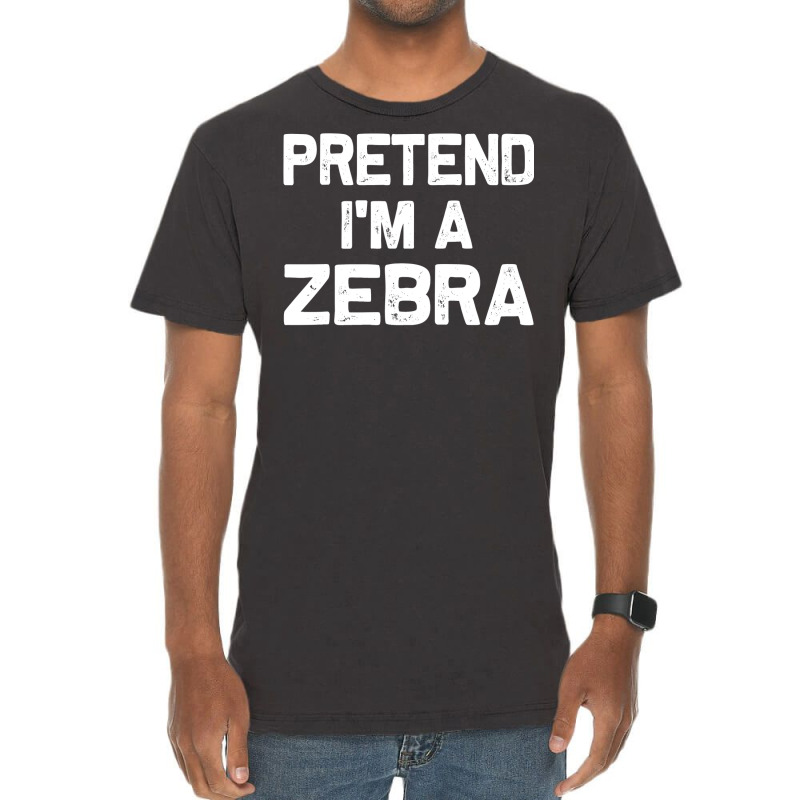 Pretend I M A Zebra Funny Halloween Party Costume Gifts Vintage T-shirt | Artistshot