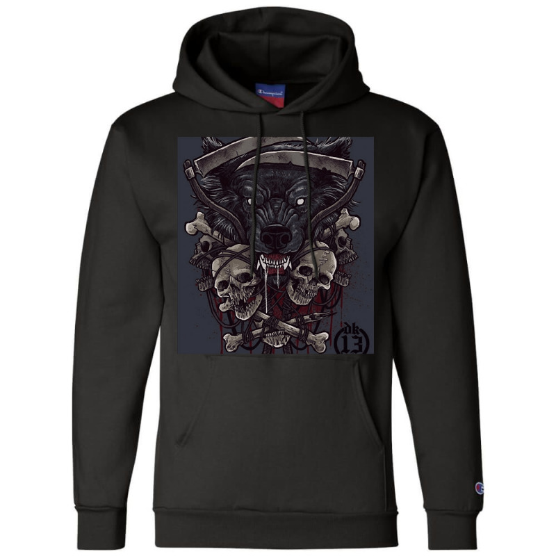 The Raging Wolf, The Ferocious Wolf, The Fierce Wolf, The Savage Wolf, Champion Hoodie | Artistshot