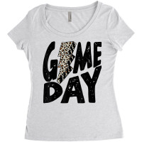 Game Day Game Day Leopard Lightning Bolt T Shirt Women's Triblend Scoop T-shirt | Artistshot