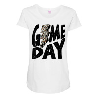 Game Day Game Day Leopard Lightning Bolt T Shirt Maternity Scoop Neck T-shirt | Artistshot