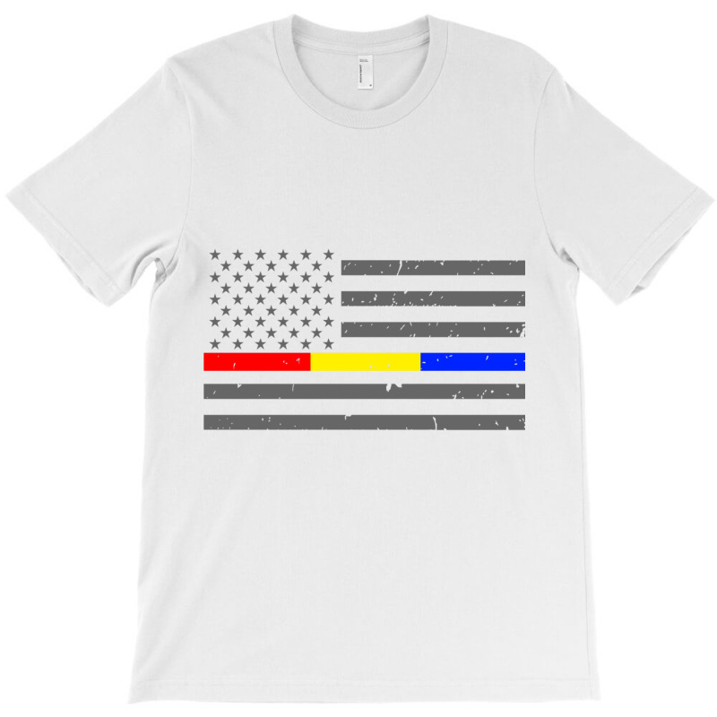 Thin Red Gold Blue Line Flag Emergency Services Sweatshirt T-shirt | Artistshot