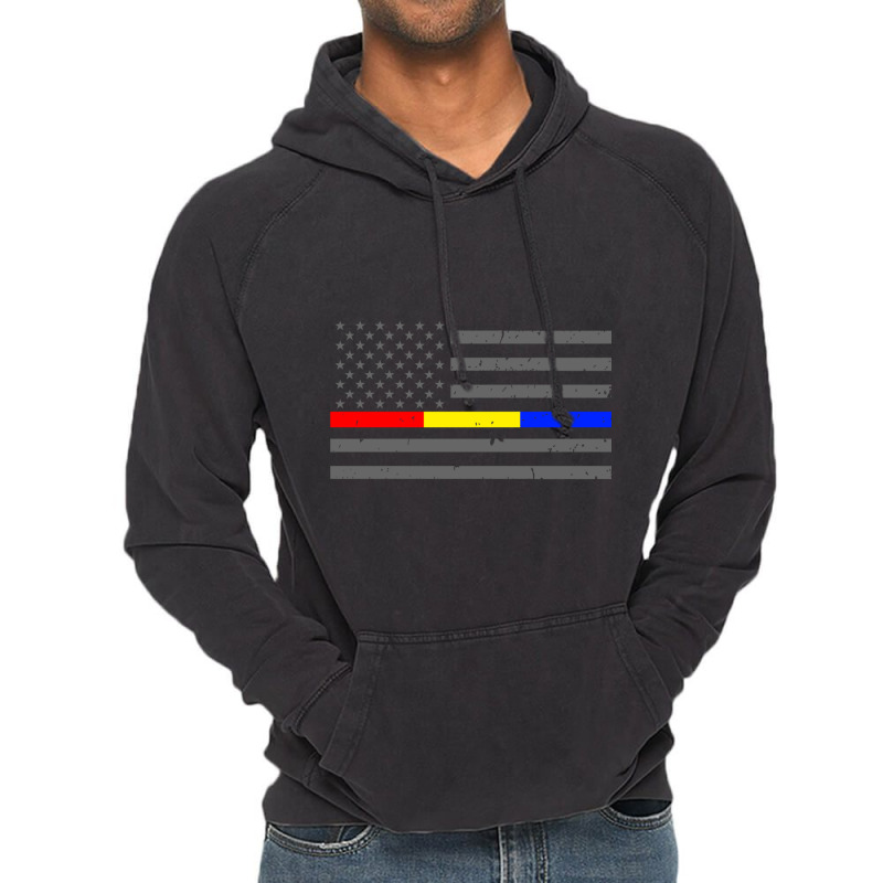 Thin Red Gold Blue Line Flag Emergency Services Sweatshirt Vintage Hoodie | Artistshot