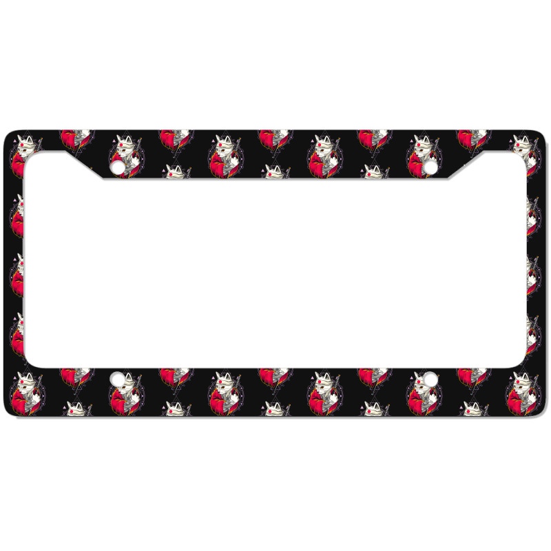 Pagan Occult Japan Flag Kawaii Anime Cat Samurai Pastel Goth License Plate Frame | Artistshot