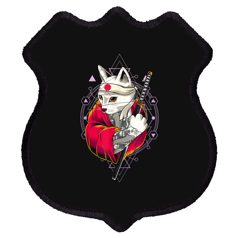 Pagan Occult Japan Flag Kawaii Anime Cat Samurai Pastel Goth Shield Patch | Artistshot