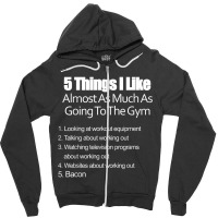 Working Out At Gym & Bacon T Shirt Zipper Hoodie | Artistshot