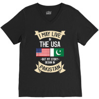 Pakistan American Flag Usa Pakistani Roots Gifts V-neck Tee | Artistshot