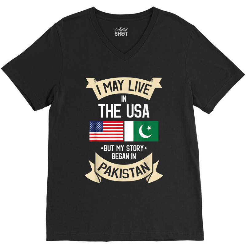 Pakistan American Flag Usa Pakistani Roots Gifts V-Neck Tee by ToraHernton | Artistshot