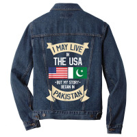 Pakistan American Flag Usa Pakistani Roots Gifts Men Denim Jacket | Artistshot