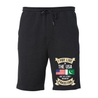 Pakistan American Flag Usa Pakistani Roots Gifts Fleece Short | Artistshot