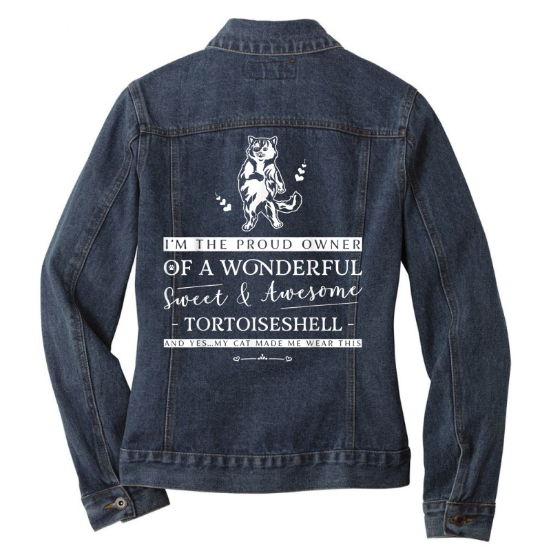 Tortoiseshell Cat Christmas Or Birthday Gift Ladies Denim Jacket by cm-arts | Artistshot