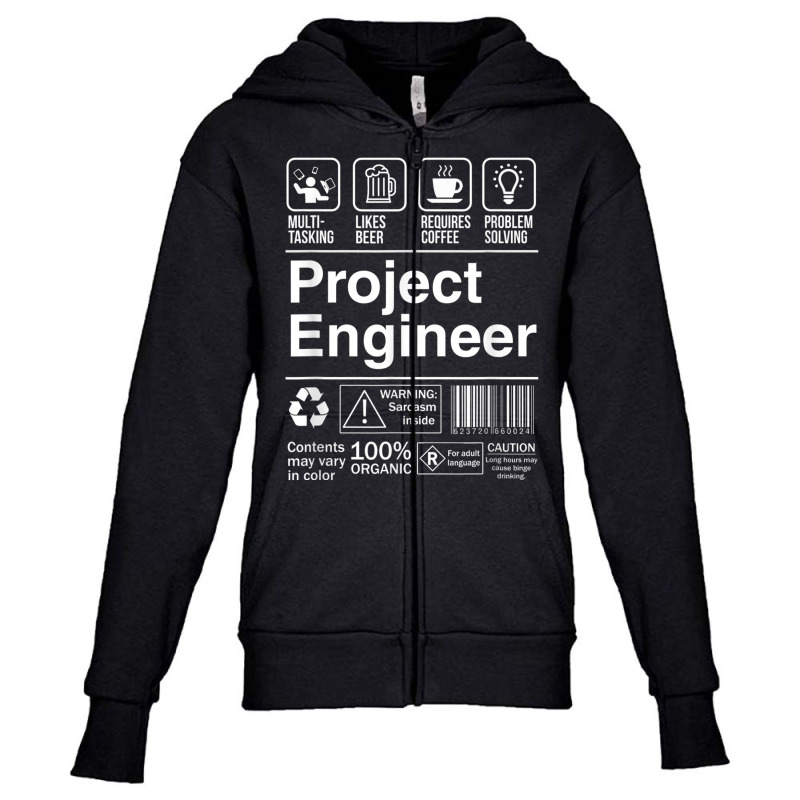 Project Engineer Product Label T Shirt Youth Zipper Hoodie | Artistshot