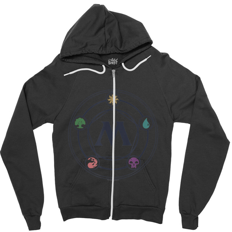 Magic The Gathering- Mana Pentagon Zipper Hoodie by laughingtuy | Artistshot