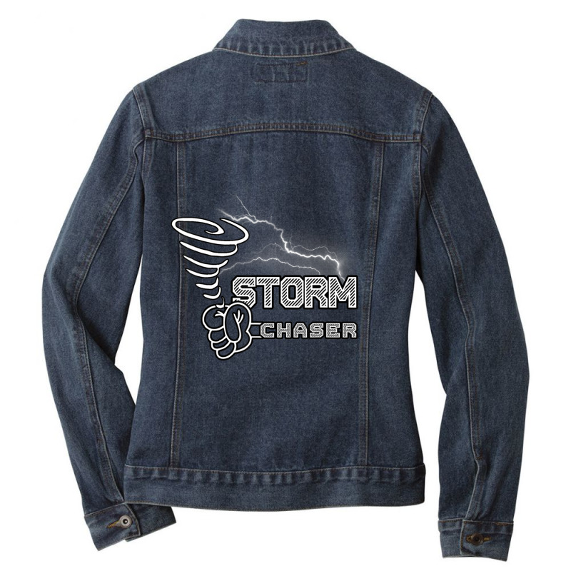 Storm Chaser Cool Electric Lightning Tornado Weather Ladies Denim Jacket by Kosdapen517 | Artistshot