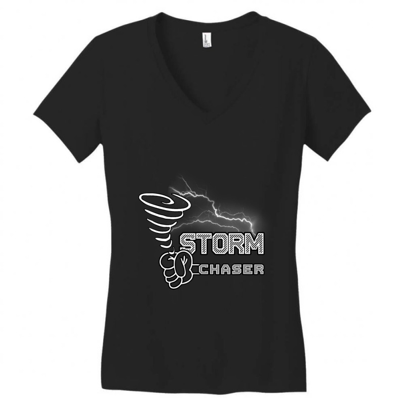 Storm Chaser Cool Electric Lightning Tornado Weather Women's V-Neck T-Shirt by Kosdapen517 | Artistshot