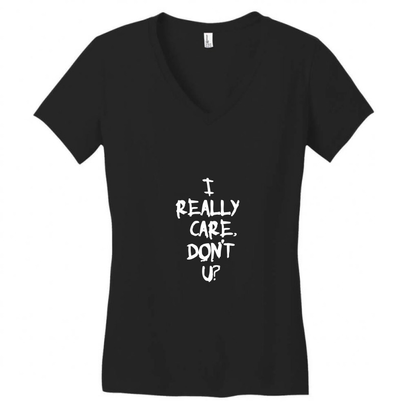 I Really Care Don't U Melania Trump Women's V-Neck T-Shirt by hatetheme | Artistshot