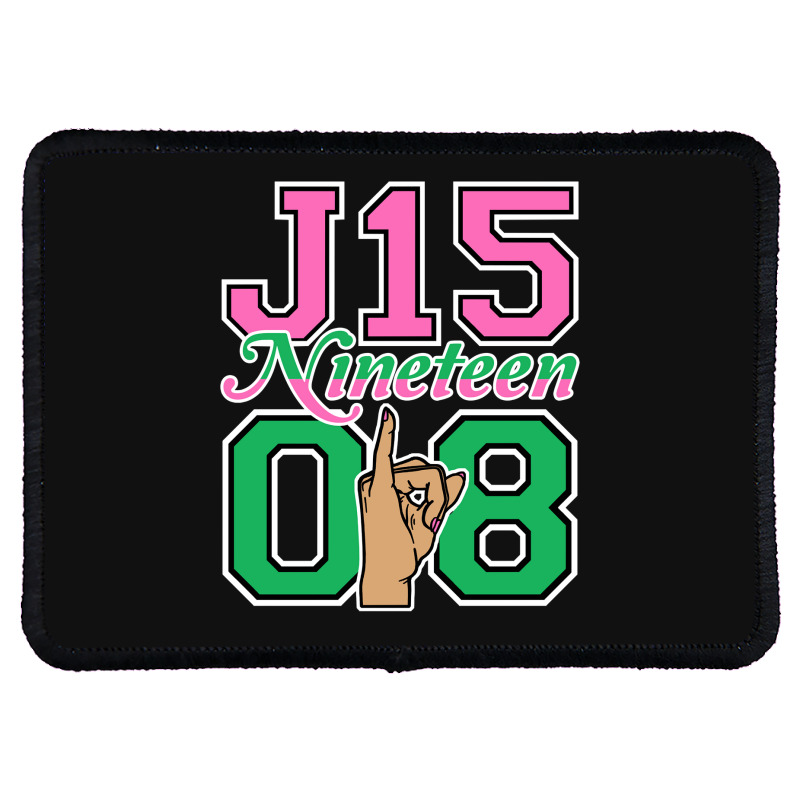 J15 Nineteen 08 Founder's Day Aka Women Hand Sign Sweatshirt Rectangle Patch | Artistshot