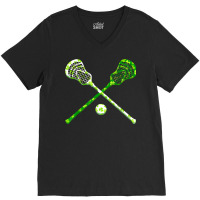 Funny Lacrosse St Patricks Day Boys Men Shamrock Ball T Shirt V-neck Tee | Artistshot