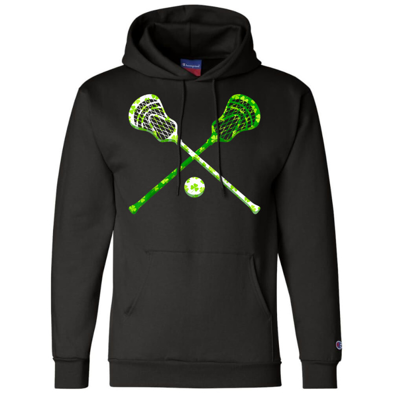 Funny Lacrosse St Patricks Day Boys Men Shamrock Ball T Shirt Champion Hoodie by cm-arts | Artistshot